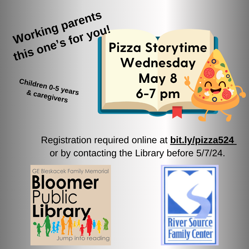 Special Wednesday Night Storytime with Pizza.