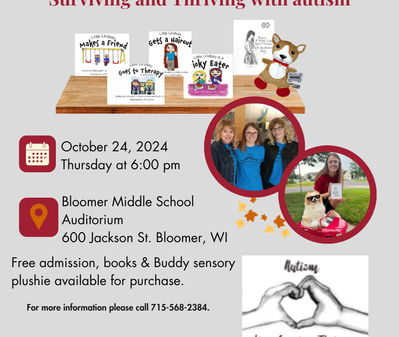 Surviving and thriving with autism the Moreland Family sharing their story on Thursday October 24, 2024, 600 pm at the Middle School Auditorium