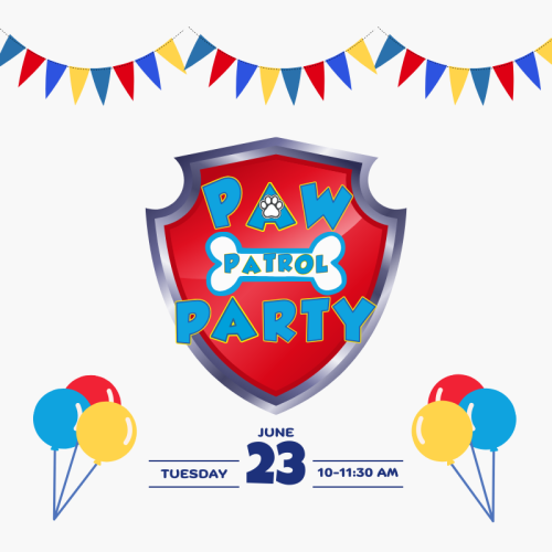 Paw Patrol Party on June 23, 2026, at 10:00 am